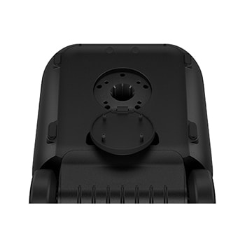 Close up of a bottom, showing speaker stand mount.