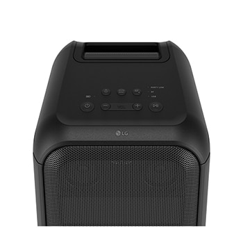45-degree angle of top view. It shows buttons and LG logo.