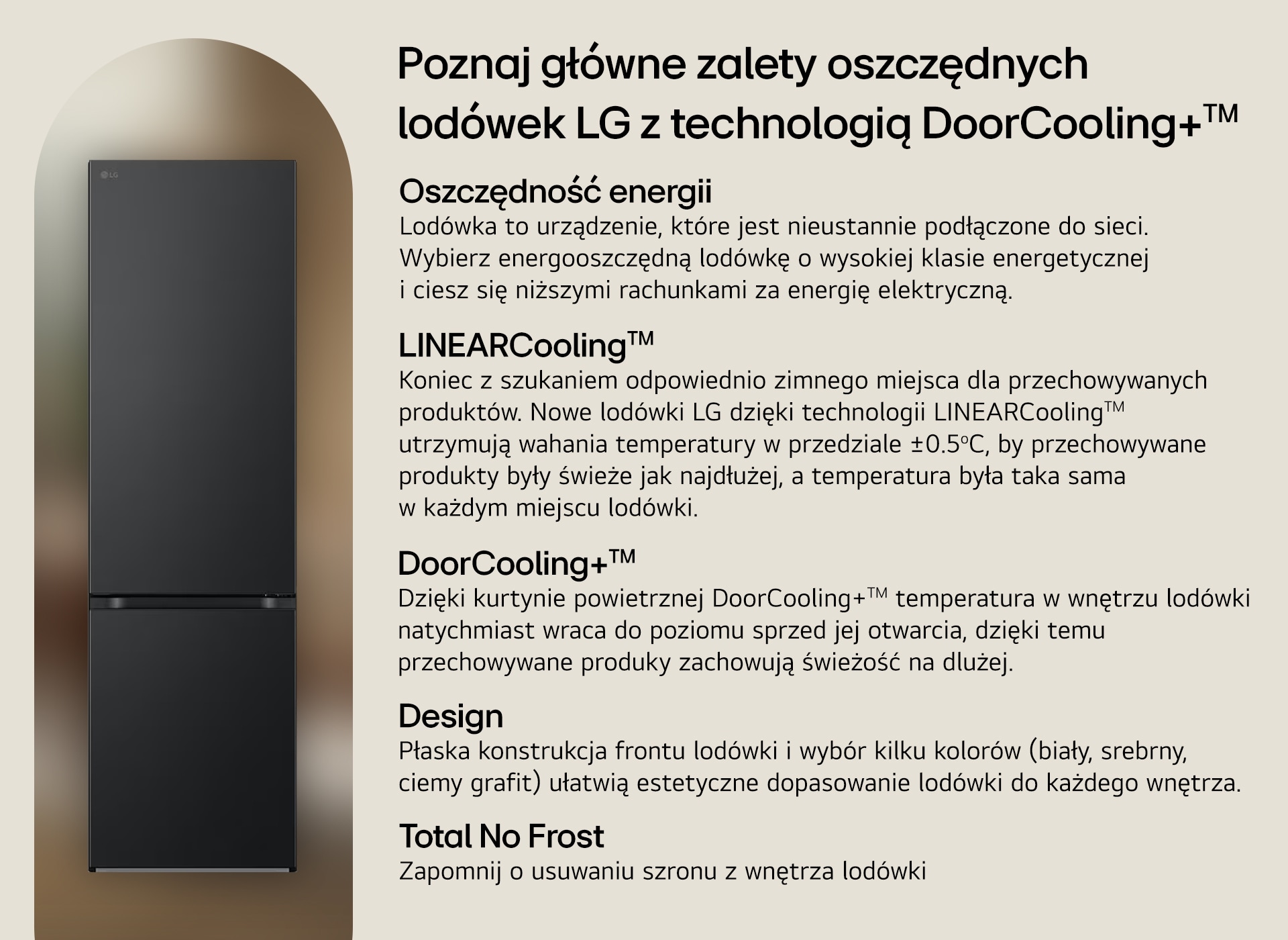 Główne zalety oszczędnych lodówek LG z technologią DoorCooling+