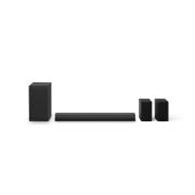 Widok z przodu LG Soundbar S40TR, subwoofera i głośników tylnych