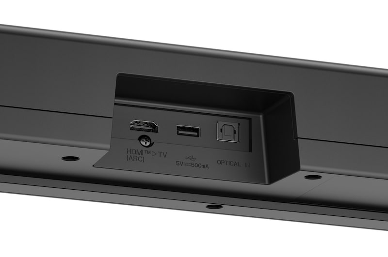 Widok z tyłu, pod kątem na LG Soundbar S40TR