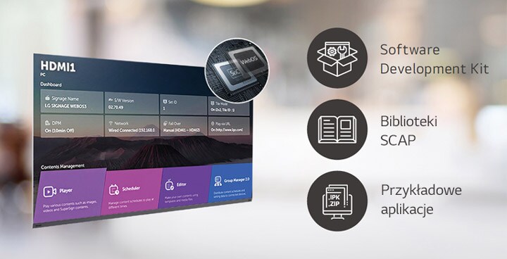 Several tasks that can be done simultaneously are arranged through the LG webOS smart platform. 