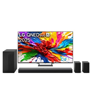 Front view of Oferta w zestawie: 75" QNED evo AI + soundbar S70TR 75QD93-70TR.BUNDLE