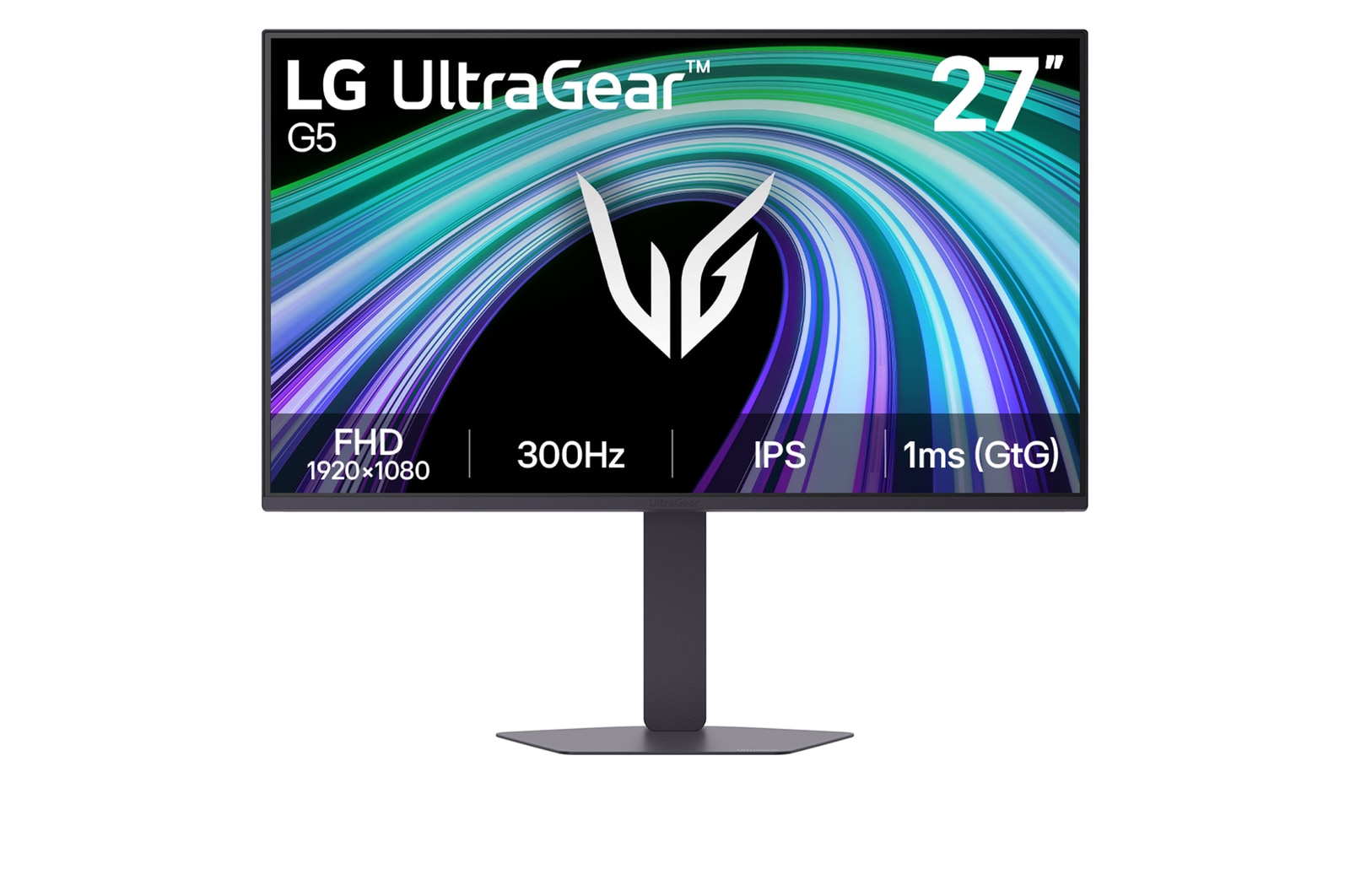 Front view of 27" UltraGear™ G5 FHD Gaming Monitor 300Hz 27G550B-B
