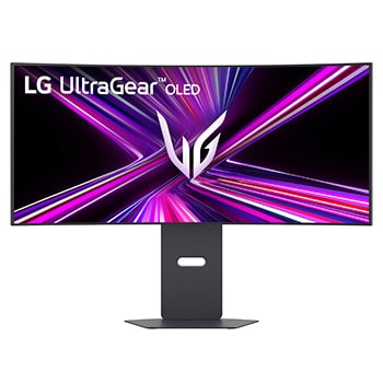 Front view of 34-calowy zakrzywiony monitor do gier LG UltraGear™ OLED 240 Hz WQHD | 0,03 ms (GtG), DisplayHDR True Black 400, USB-C (PD 65 W) i HDMI 2.1 34GX900A-B