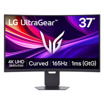 Front view of 37" zakrzywiony monitor gamingowy 4K UHD 165 Hz 37G800A-B