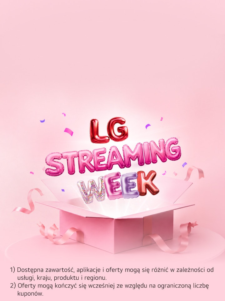 Czerwone pole zawiera tekst „LG Streaming Week”.