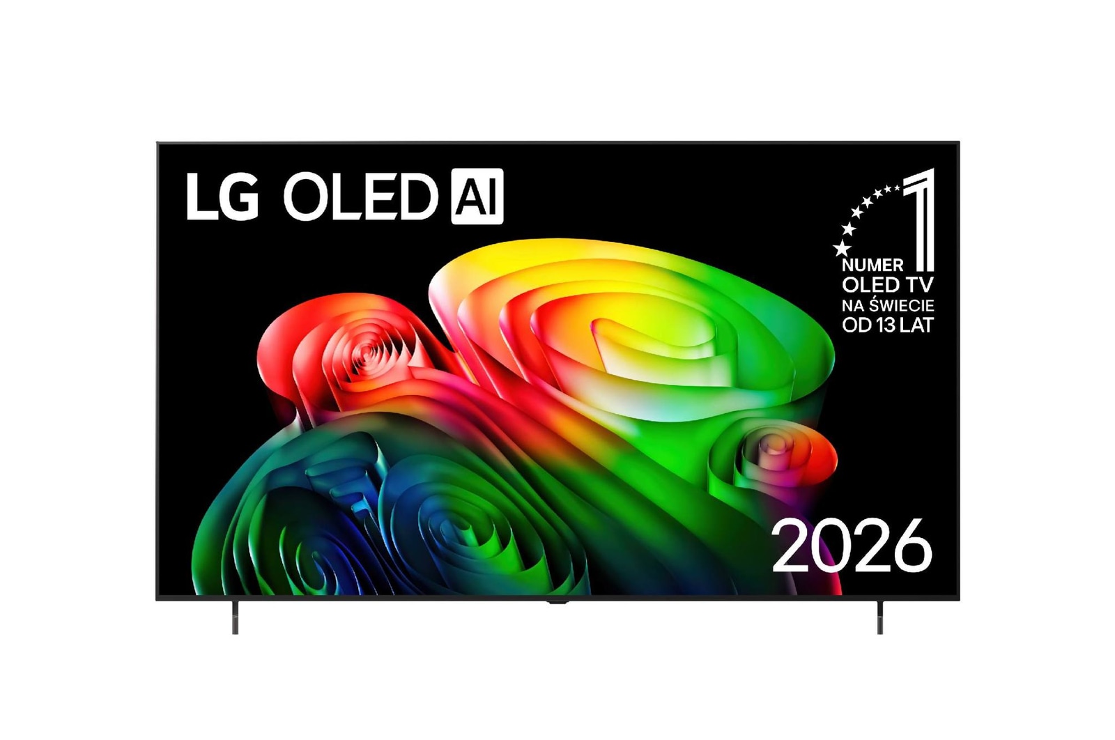 Front view of 77-calowy LG OLED AI B6 4K Smart TV 2026 OLED77B65LA