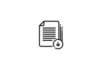 Ikona kilku dokumentów w prawym górnym rogu białego prostokąta z zaokrąglonymi rogami.