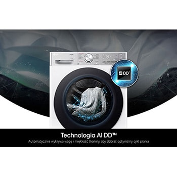Technologia AI DD w pralko-suszarce Slim 9/5 kg LG F2D95902W dobierająca optymalne ruchy bębna dla ochrony tkanin.