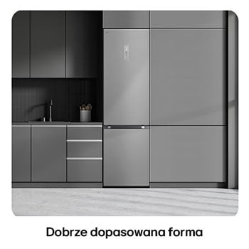 Lodówko-zamrażarka LG GBV3210DPY Prime Silver, pokazuje płaski design 203 cm i idealne dopasowanie do nowoczesnej zabudowy kuchennej.