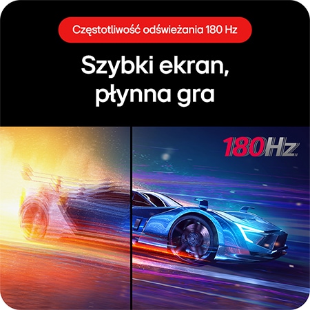 Monitor Gamingowy LG UltraGear 32GS60QC, demonstrujący ulepszoną prędkość z częstotliwością odświeżania 180 Hz jako nowy standard.