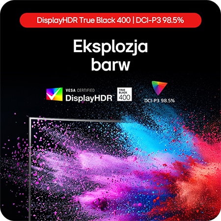 Monitor Gamingowy LG UltraGear 34GS95QE prezentuje eksplozję kolorów dzięki DisplayHDR True Black 400 i pokryciu gamy barw DCI-P3 98.5%.