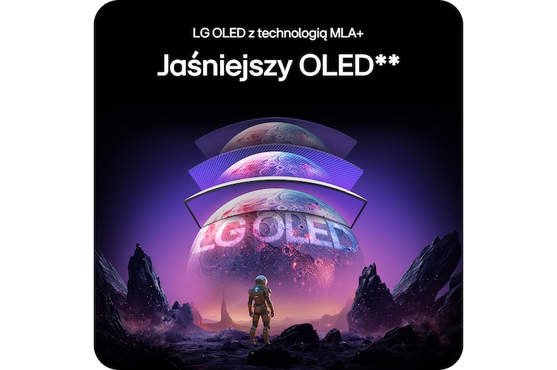 Monitor LG 34GX90SA podkreślający technologię LG OLED z MLA+, dostarczającą najjaśniejszy obraz OLED z doskonałym kontrastem dla oszałamiającej jakości wizualnej.