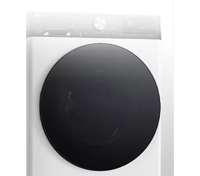 Wyraźnie widoczny obraz pralki z drzwiami ze szkła hartowanego.