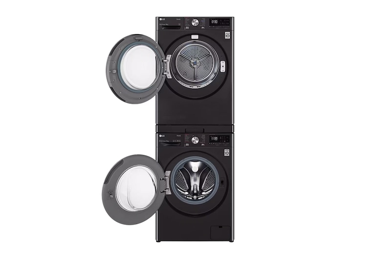 LG System piętrowego montażu pralki i suszarki (z wysuwaną półką, czarny), AGF80301002
