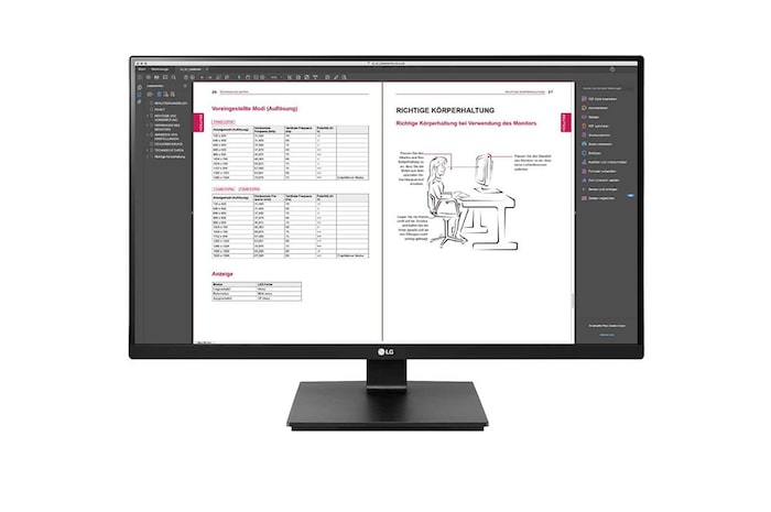 LG 27'' Monitor QHD IPS z ergonomiczną podstawą, 27BN65Q-B