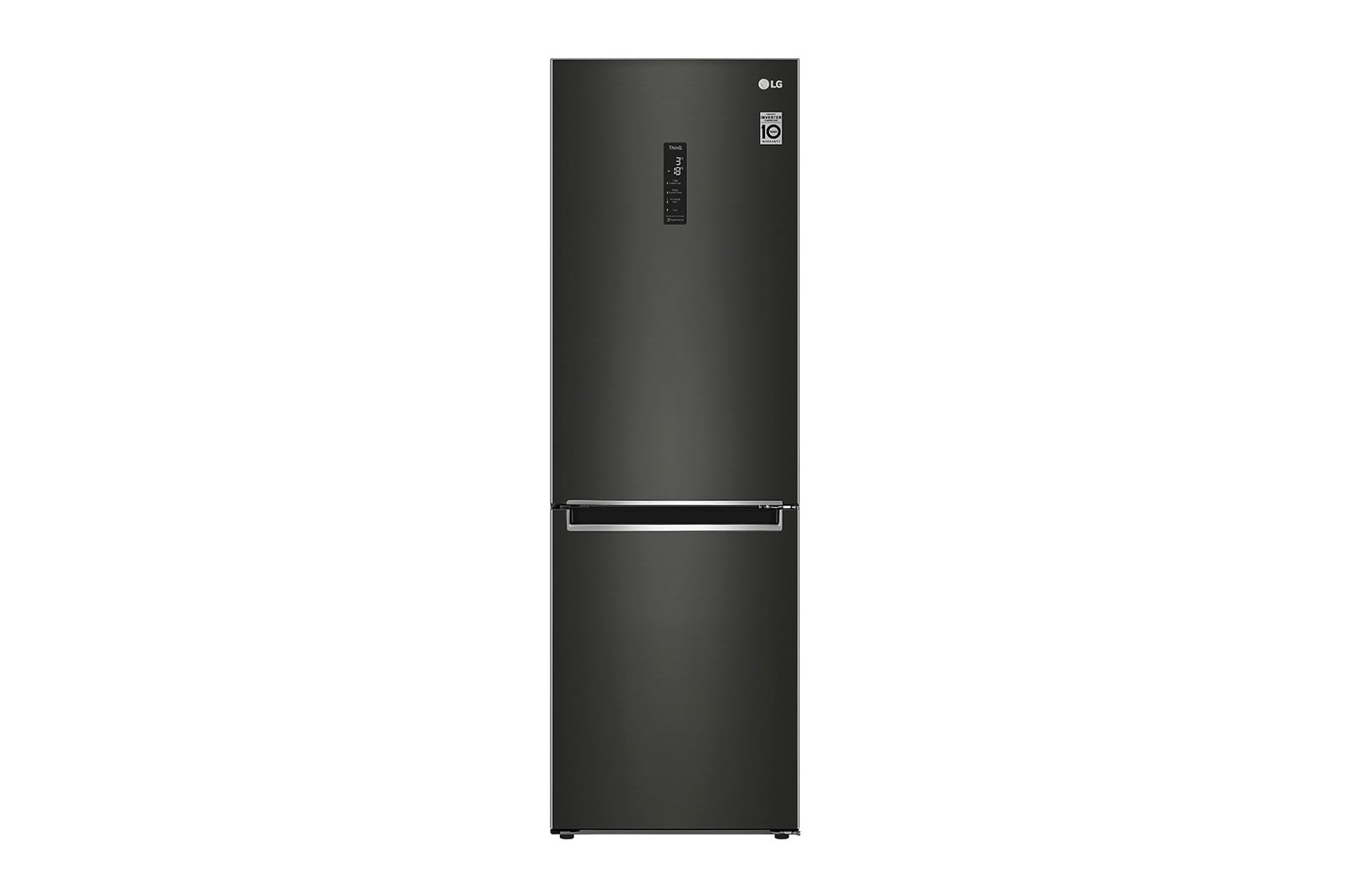 Lodówko-zamrażarka LG V&#43; | 1,86m | czarna | DoorCooling&#43;™ | Total No Frost | 36db | LinearCooling™ | 341 L | GBF61BLHMN GBB61BLHMN - widok z przodu