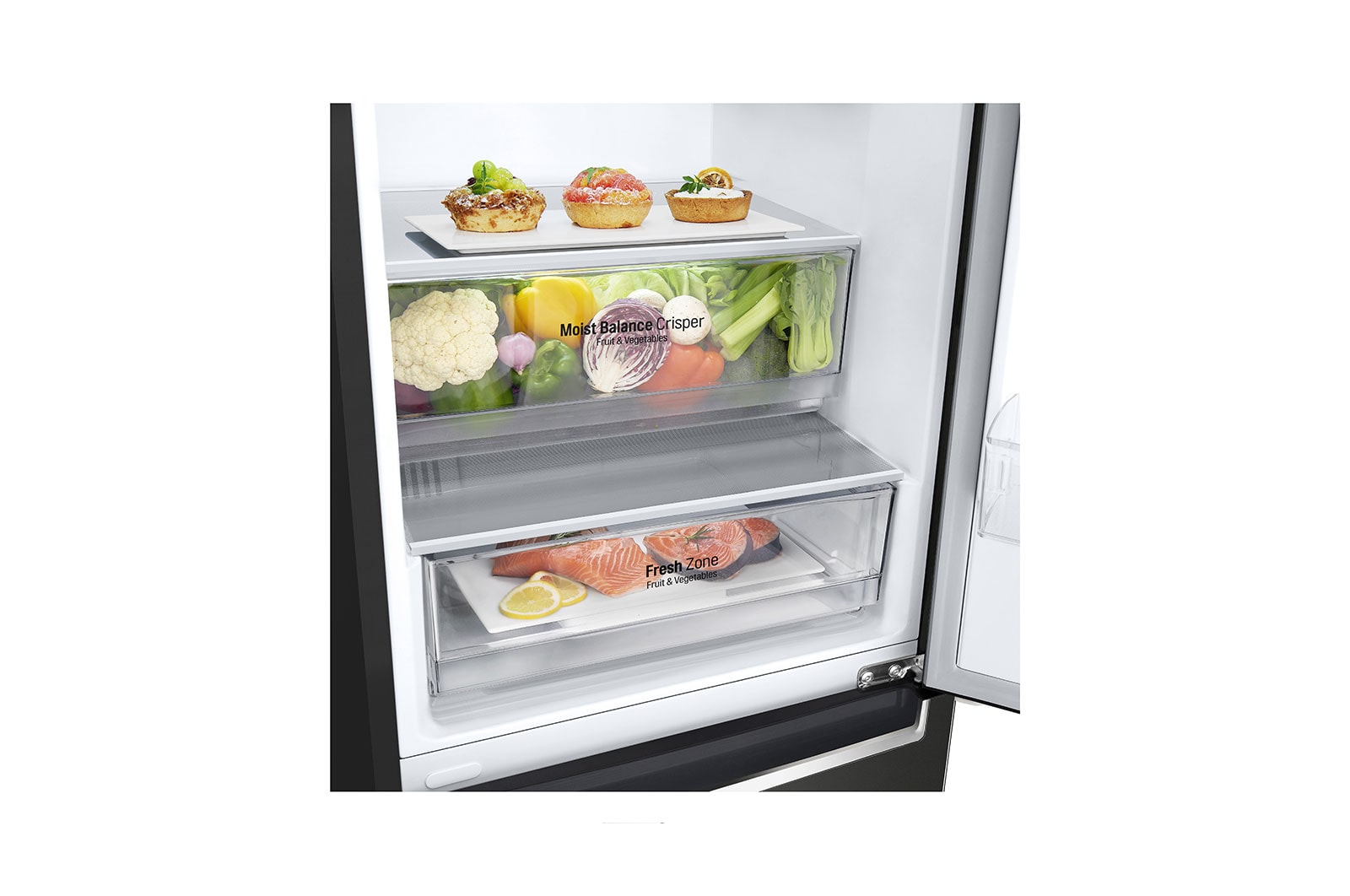 LG Lodówko-zamrażarka LG V+ | 1,86m | czarna | DoorCooling+™ | Total No Frost | 36db | LinearCooling™ | 341 L | GBF61BLHMN, GBB61BLHMN