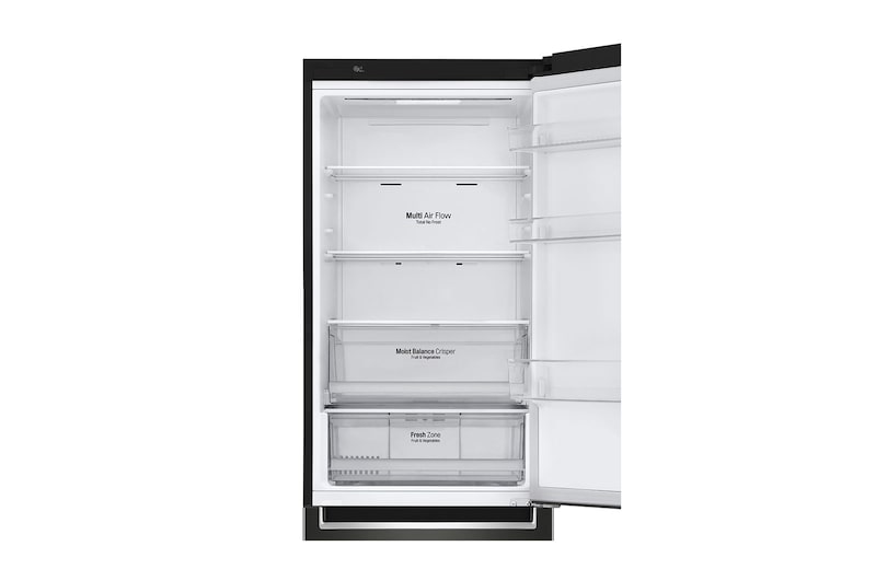 LG Lodówko-zamrażarka LG V+ | 1,86m | czarna | DoorCooling+™ | Total No Frost | 36db | LinearCooling™ | 341 L | GBF61BLHMN, GBB61BLHMN