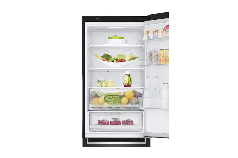 LG Lodówko-zamrażarka LG V+ | 1,86m | czarna | DoorCooling+™ | Total No Frost | 36db | LinearCooling™ | 341 L | GBF61BLHMN, GBB61BLHMN