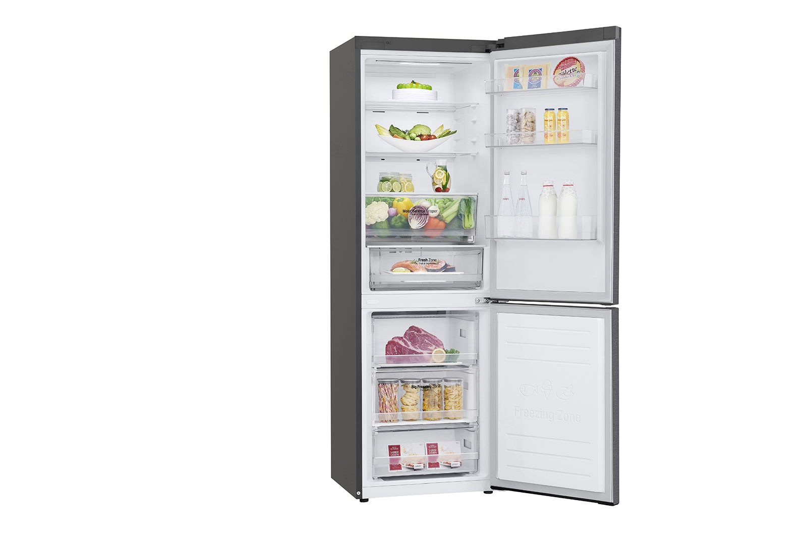 LG Lodówko-zamrażarka LG V+ | 1,86m | srebrna | DoorCooling+™ | Total No Frost | 36db | LinearCooling™ | 341 L | GBB61DSHMN, GBB61DSHMN