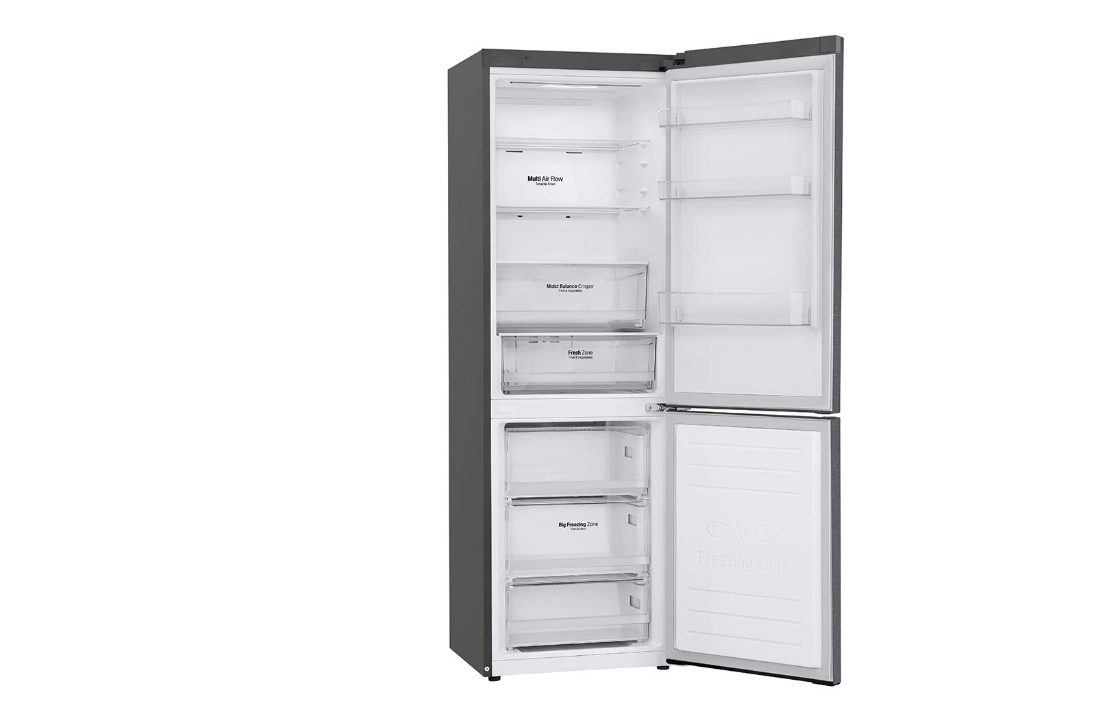 LG Lodówko-zamrażarka LG V+ | 1,86m | srebrna | DoorCooling+™ | Total No Frost | 36db | LinearCooling™ | 341 L | GBB61DSHMN, GBB61DSHMN