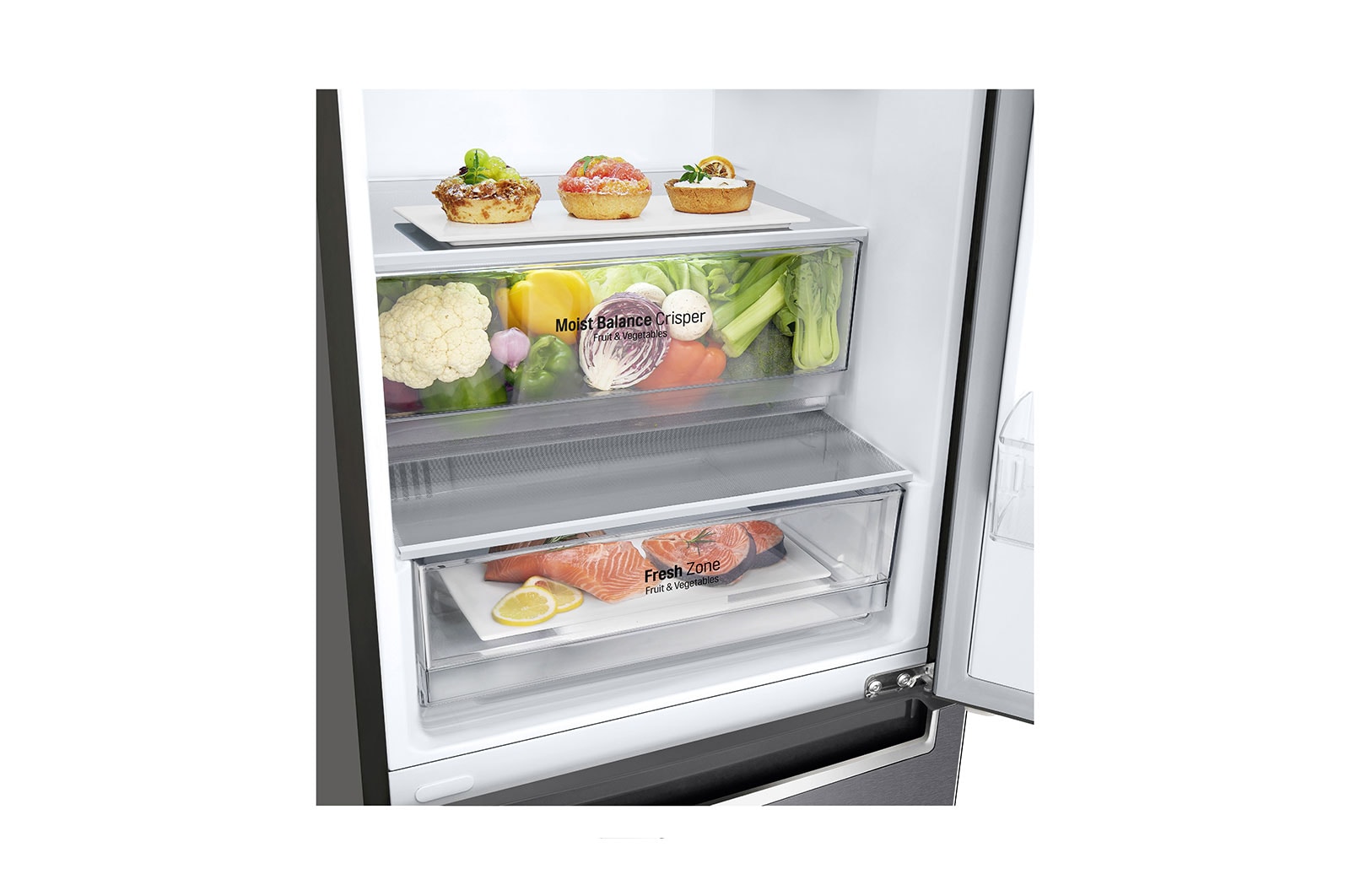 LG Lodówko-zamrażarka LG V+ | 1,86m | srebrna | DoorCooling+™ | Total No Frost | 36db | LinearCooling™ | 341 L | GBB61DSHMN, GBB61DSHMN