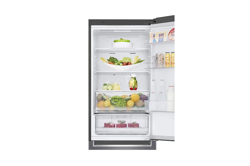 LG Lodówko-zamrażarka LG V+ | 1,86m | srebrna | DoorCooling+™ | Total No Frost | 36db | LinearCooling™ | 341 L | GBB61DSHMN, GBB61DSHMN
