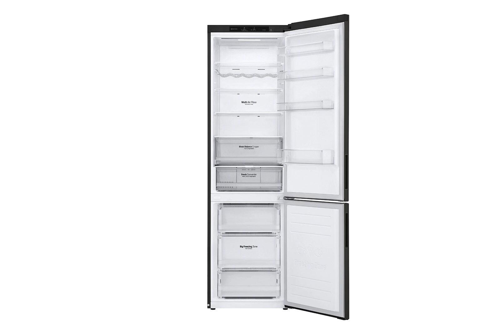 LG Lodówko-zamrażarka LG V+ | 2,03m | DoorCooling+™ | Total No Frost | czarna | klasa D | GBB62BLGGC, GBB62BLGGC