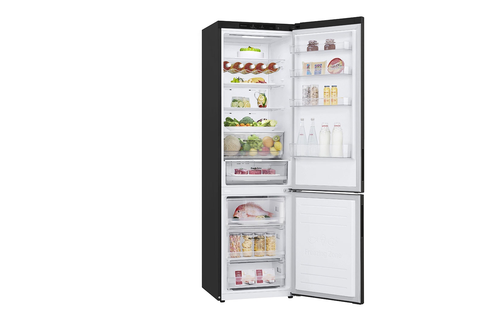 LG Lodówko-zamrażarka LG V+ | 2,03m | DoorCooling+™ | Total No Frost | czarna | klasa D | GBB62BLGGC, GBB62BLGGC