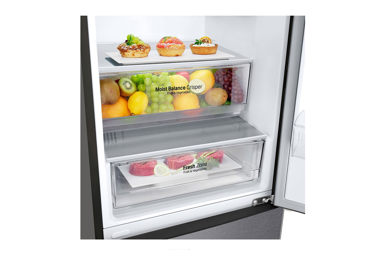 LG Lodówka DoorCooling+™ |srebrna| GBB62DSHEC, GBB62DSHEC