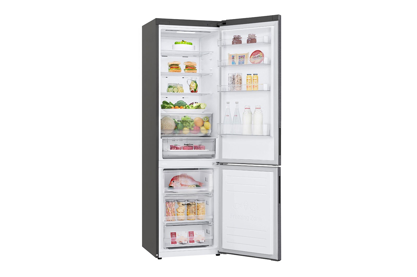 LG Lodówka DoorCooling+™ |srebrna| GBB62DSHEC, GBB62DSHEC