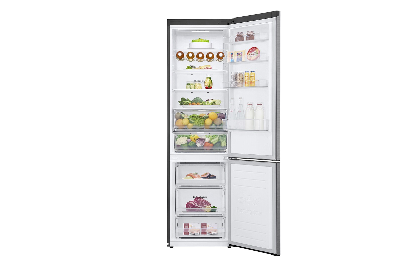 LG Lodówko-zamrażarka LG V+ | srebrna | 2,03m | ThinQ | Klasa C | Total No Frost | GBB62PZ5CN1, GBB62PZ5CN1