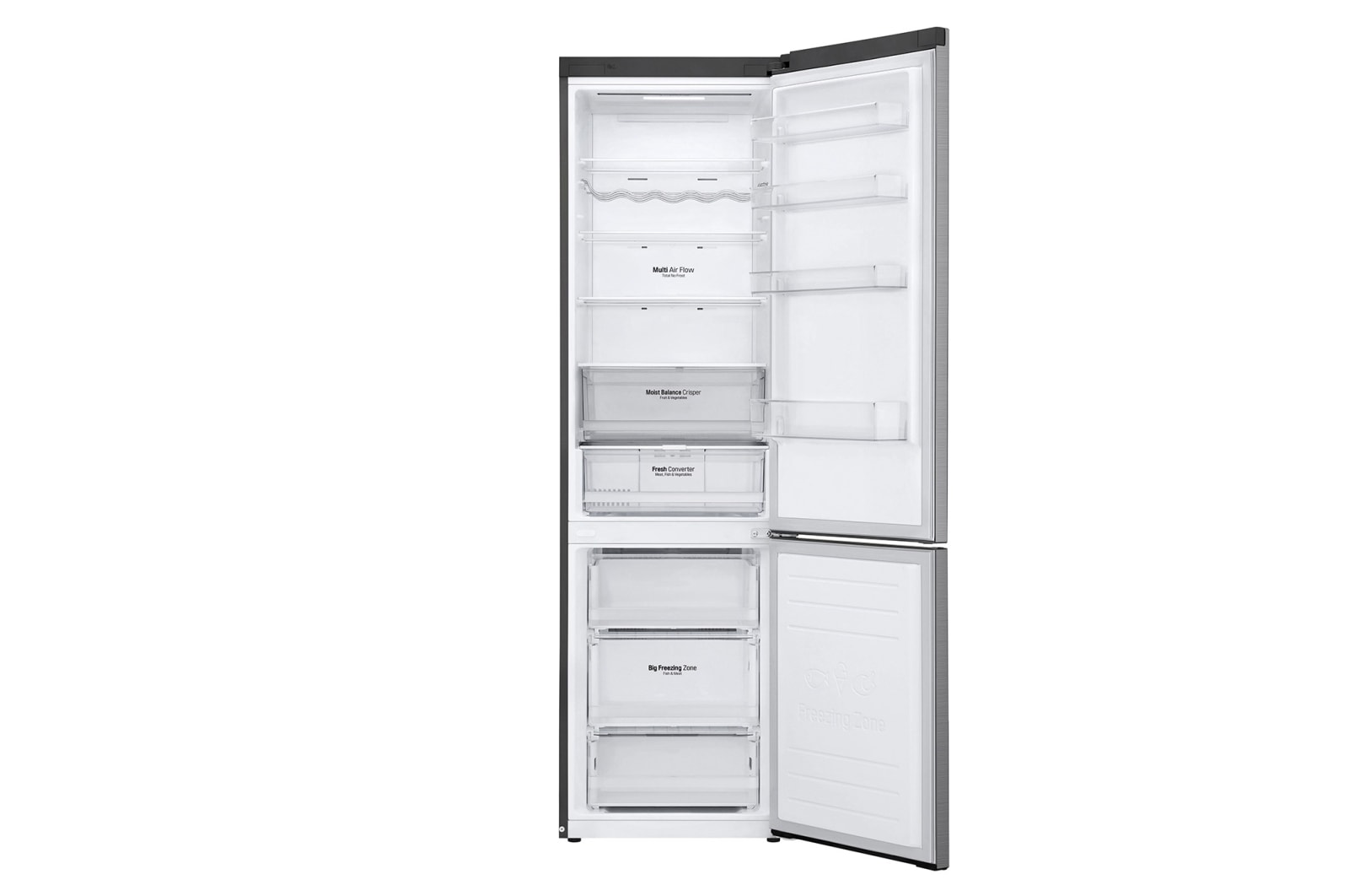 LG Lodówko-zamrażarka LG V+ | 2,03m | ThinQ | DoorCooling+™ | klasa D | srebrna | Total No Frost | GBB62PZFGN, GBB62PZFGN