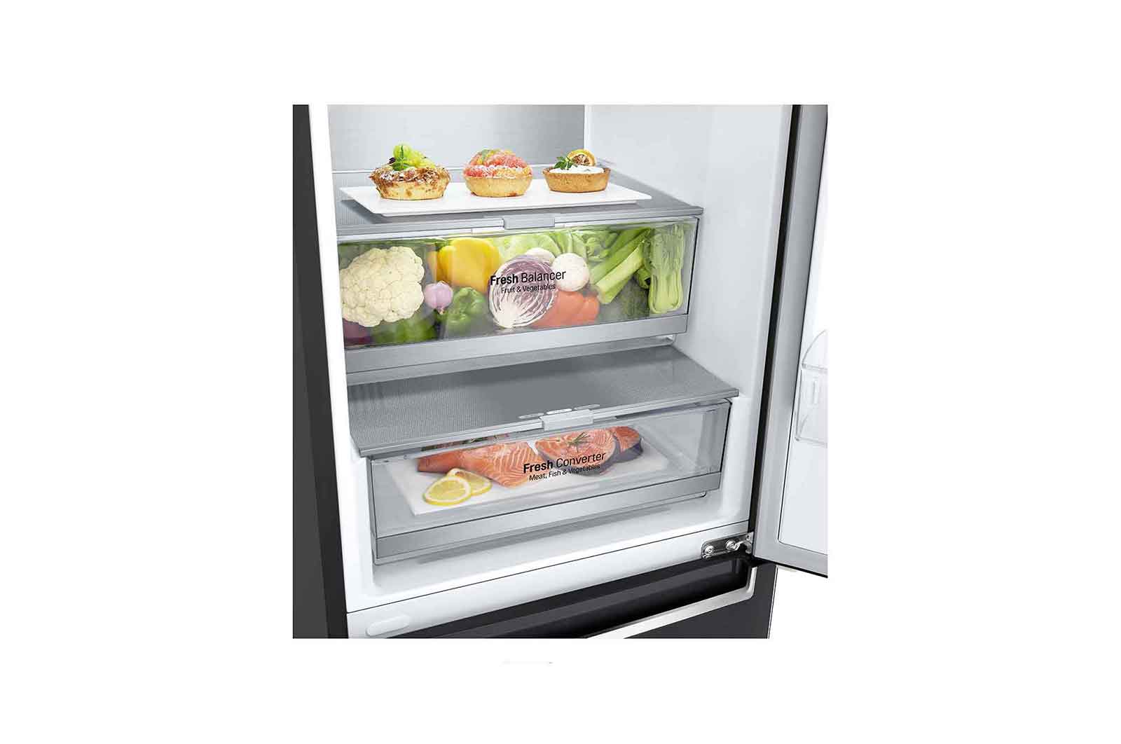 LG Lodówko-zamrażarka LG V+ | 2,03m |  ciemny grafit mat | DoorCooling+™ | Total No Frost | klasa D | GBB72MCVGN, GBB72MCVGN