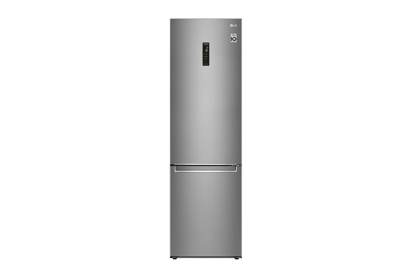 Front view of Lodówko-zamrażarka LG | 2,03 m | DoorCooling+™ | Total No Frost | srebrna | klasa C | GBB72SAUCN1 GBB72SAUCN1
