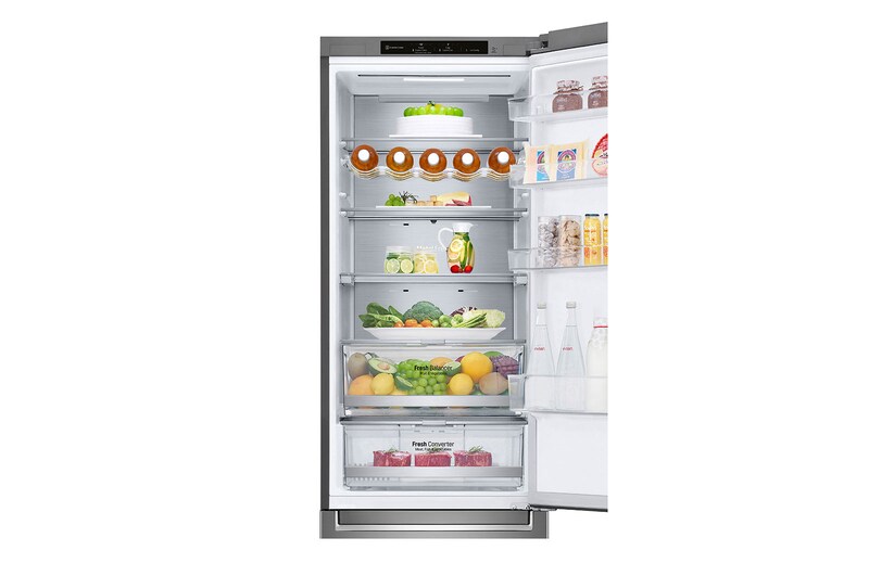 LG Lodówko-zamrażarka LG | V+ | 2,03m | DoorCooling+ | Total No Frost | srebrna | klasa C | GBB72SAVCN1, GBB72SAVCN1