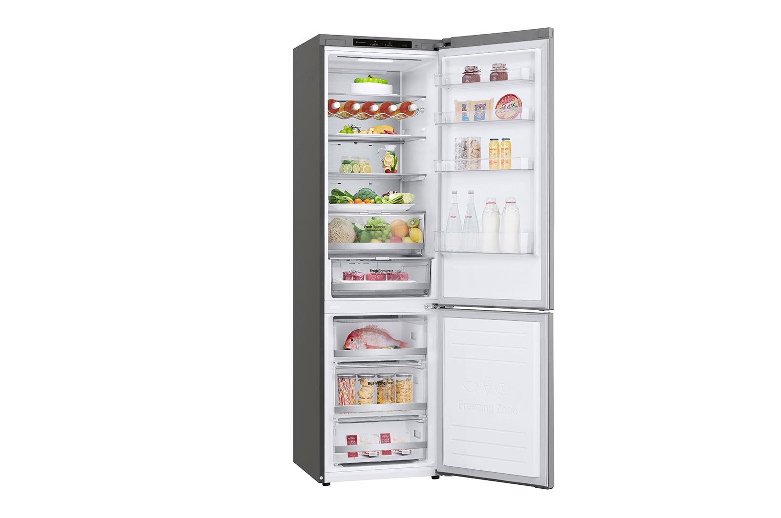 LG Lodówko-zamrażarka LG | V+ | 2,03m | DoorCooling+ | Total No Frost | srebrna | klasa C | GBB72SAVCN1, GBB72SAVCN1