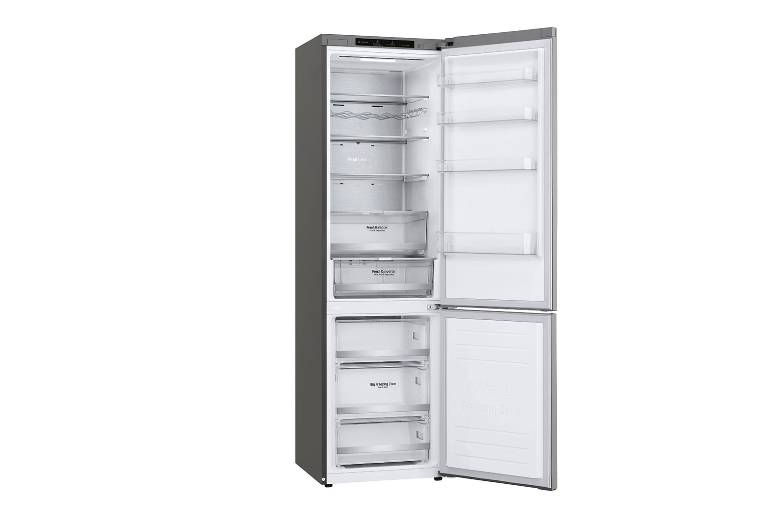 LG Lodówko-zamrażarka LG | V+ | 2,03m | DoorCooling+ | Total No Frost | srebrna | klasa C | GBB72SAVCN1, GBB72SAVCN1