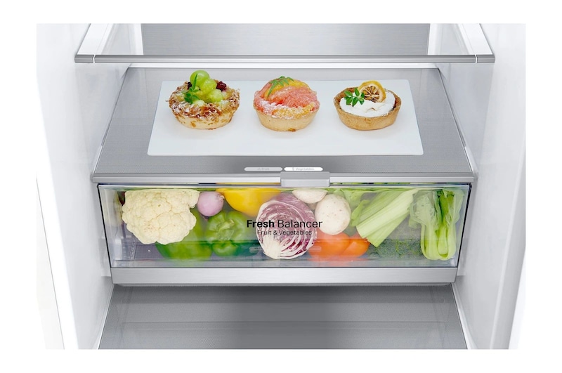 LG Lodówko-zamrażarka LG | V+ | 2,03m | ThinQ | biała | DoorCooling+™ | Total No Frost | klasa D | GBB72SWUGN, GBB72SWUGN