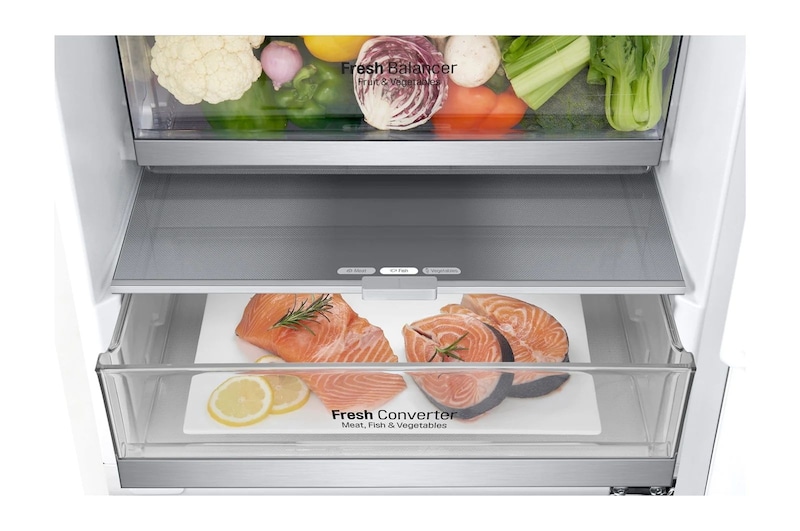 LG Lodówko-zamrażarka LG | V+ | 2,03m | ThinQ | biała | DoorCooling+™ | Total No Frost | klasa D | GBB72SWUGN, GBB72SWUGN