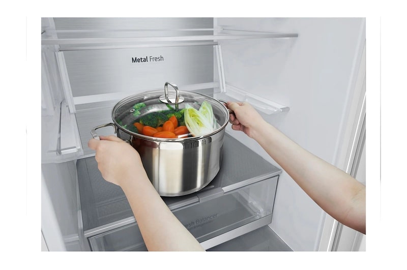 LG Lodówko-zamrażarka LG | V+ | 2,03m | ThinQ | biała | DoorCooling+™ | Total No Frost | klasa D | GBB72SWUGN, GBB72SWUGN