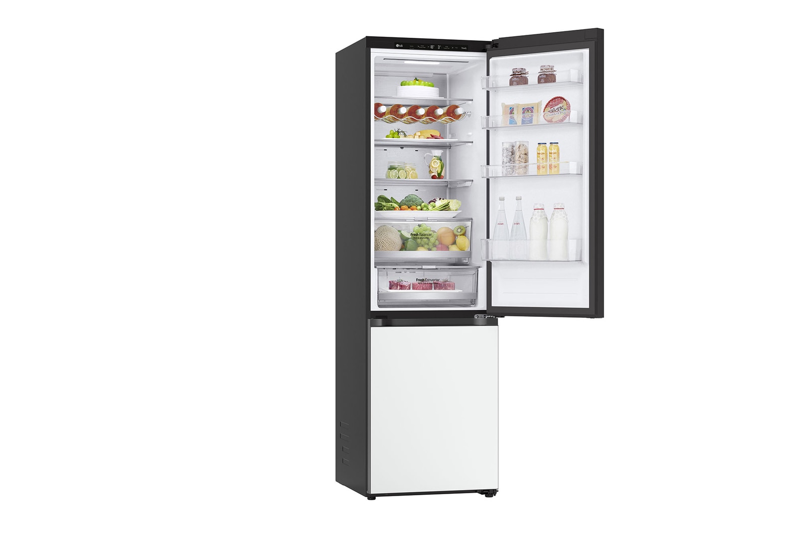 LG Lodówko-zamrażarka LG | biały szklany front | 2,03m | DoorCooling+™ | klasa C | Total No Frost | GBB72TW9CQ1, GBB72TW9CQ1