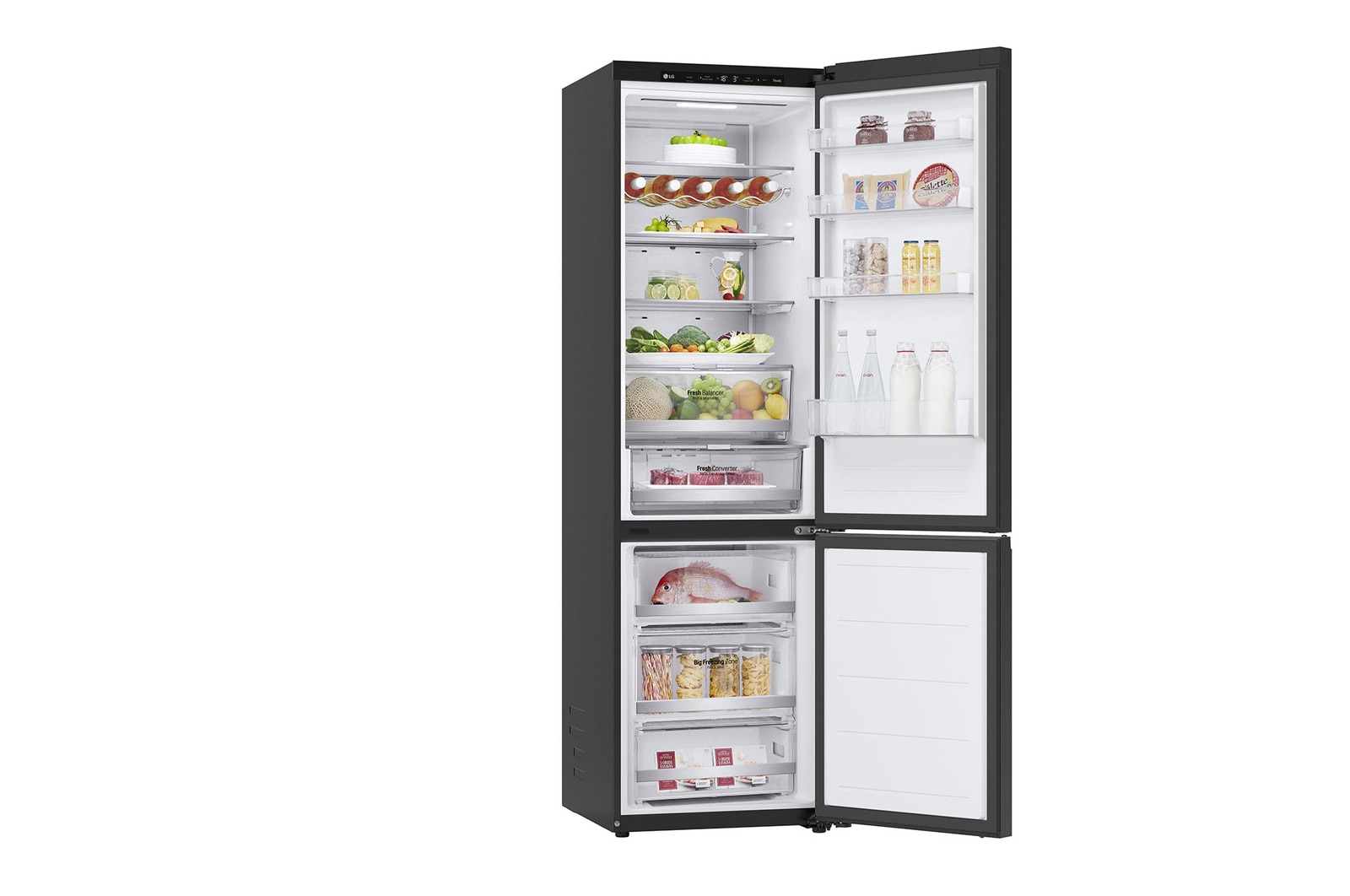 LG Lodówko-zamrażarka LG | biały szklany front | 2,03m | DoorCooling+™ | klasa C | Total No Frost | GBB72TW9CQ1, GBB72TW9CQ1