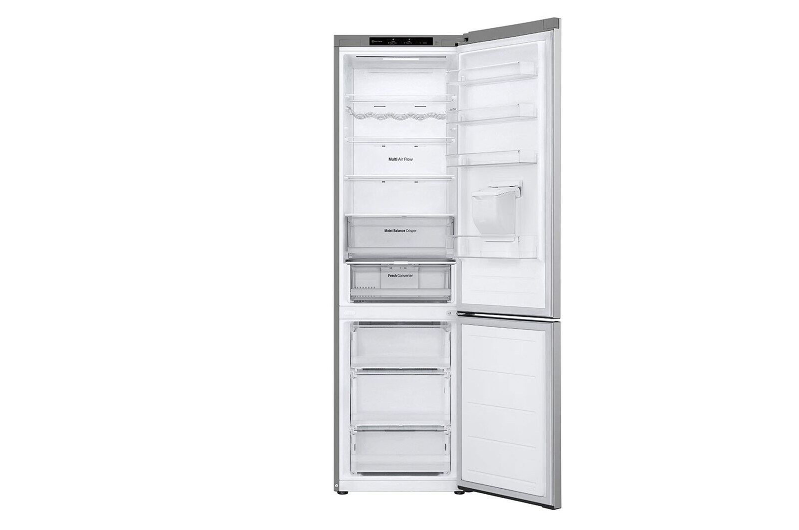 front view open door without food