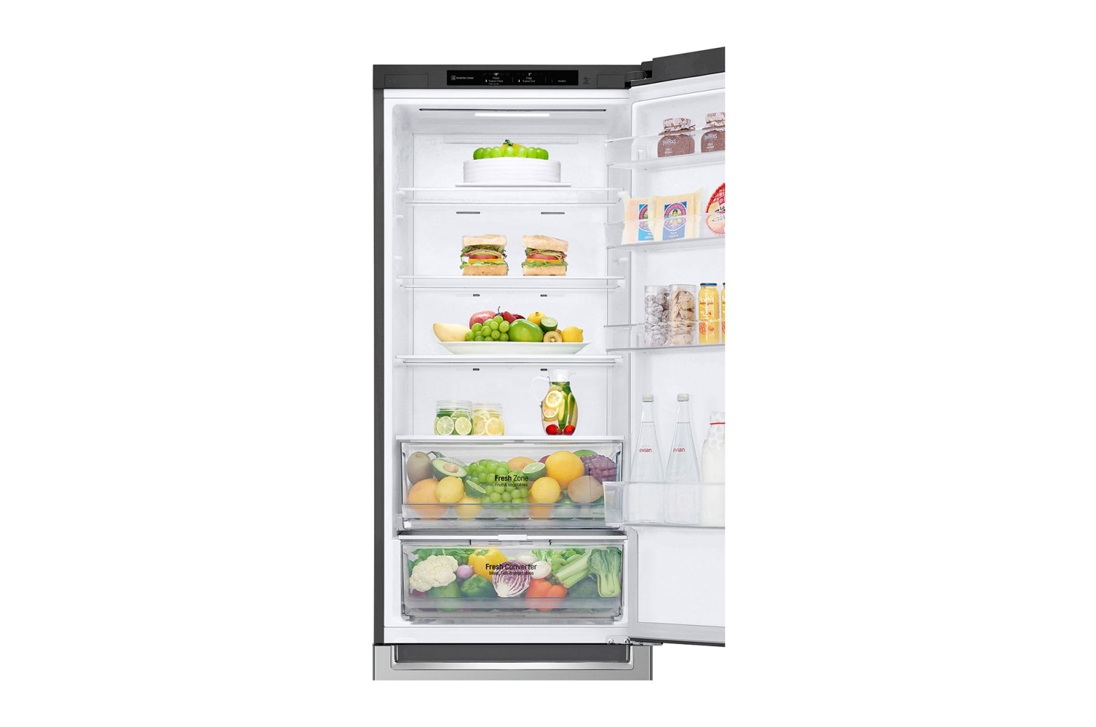 LG Lodówko-zamrażarka LG | srebrna | 2.03 m | klasa B | DoorCooling+™ | Total No Frost | ZeroClearance | 384 L | GBP52PYNBN, GBP52PYNBN