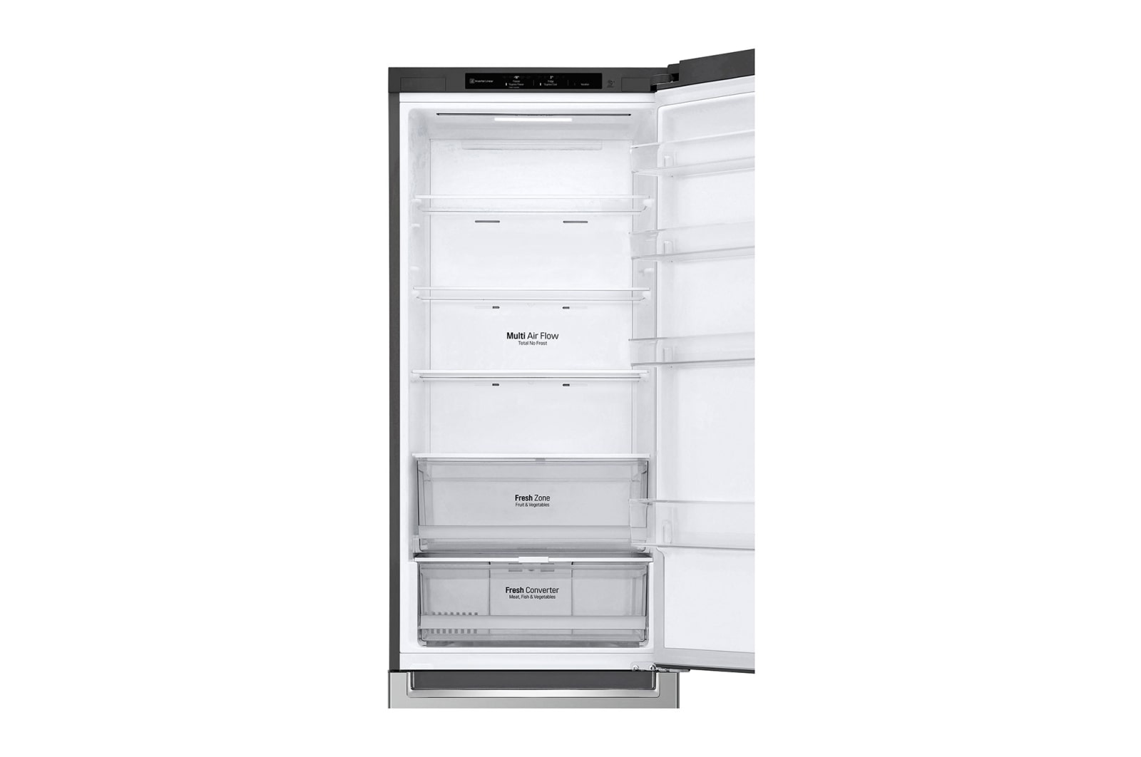 LG Lodówko-zamrażarka LG | srebrna | 2.03 m | klasa B | DoorCooling+™ | Total No Frost | ZeroClearance | 384 L | GBP52PYNBN, GBP52PYNBN