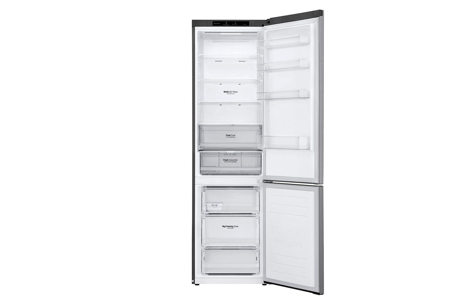 LG Lodówko-zamrażarka LG V+ | srebrna | 2,03m | Klasa C | 384L | ThinQ | Total No Frost | GBP52PZNCN1, GBP52PZNCN1