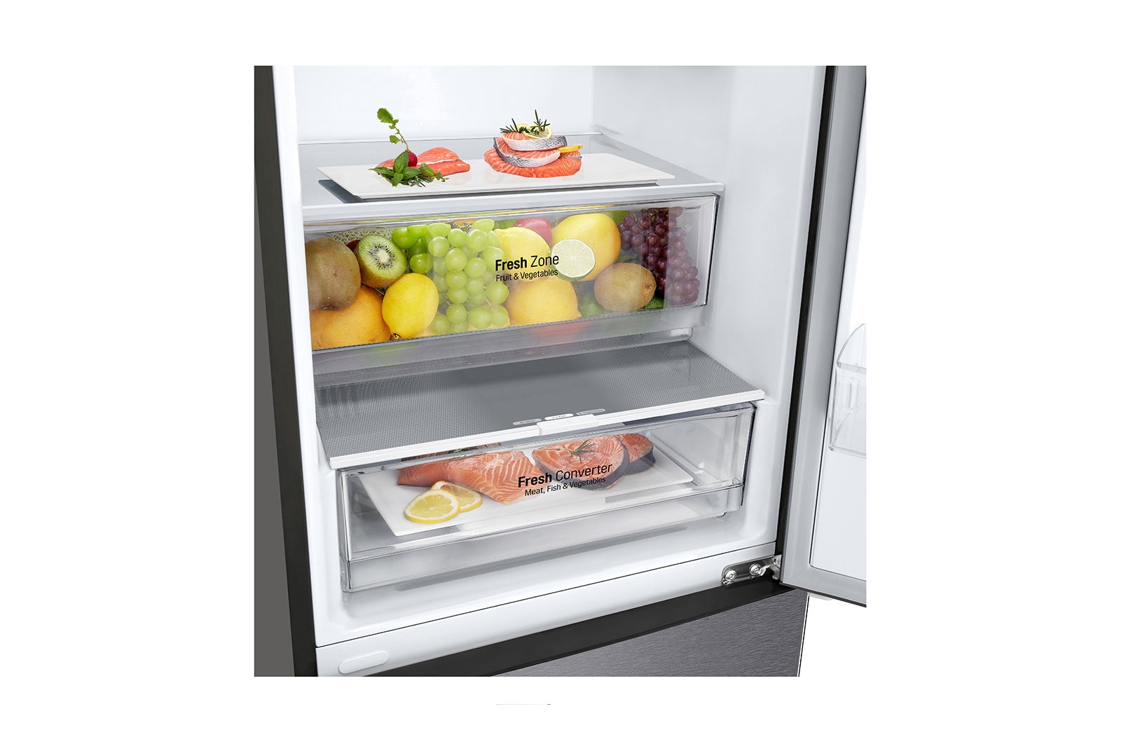 LG Lodówka DoorCooling+™ |szara| GBP62DSXCC1, GBP62DSXCC1